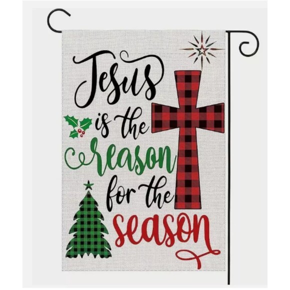 Garden Flag Christmas 12.5x18 Double sided Jesus is the Reason for the Season - Picture 1 of 1